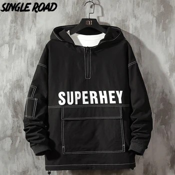 

SingleRoad Mens Hooded Clothing Jacket Men 2020 Black Windbreakers Hip Hop Japanese Streetwear Male Korean Style Jackets For Men
