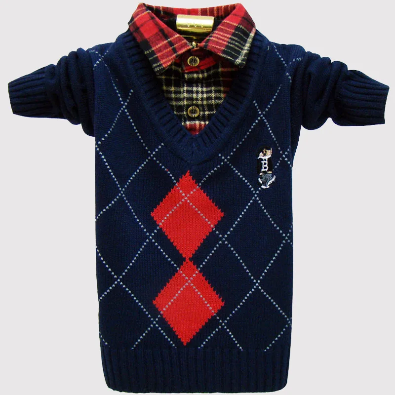 Детский свитер для мальчиков детская одежда Зимний новый сохраняющий тепло с