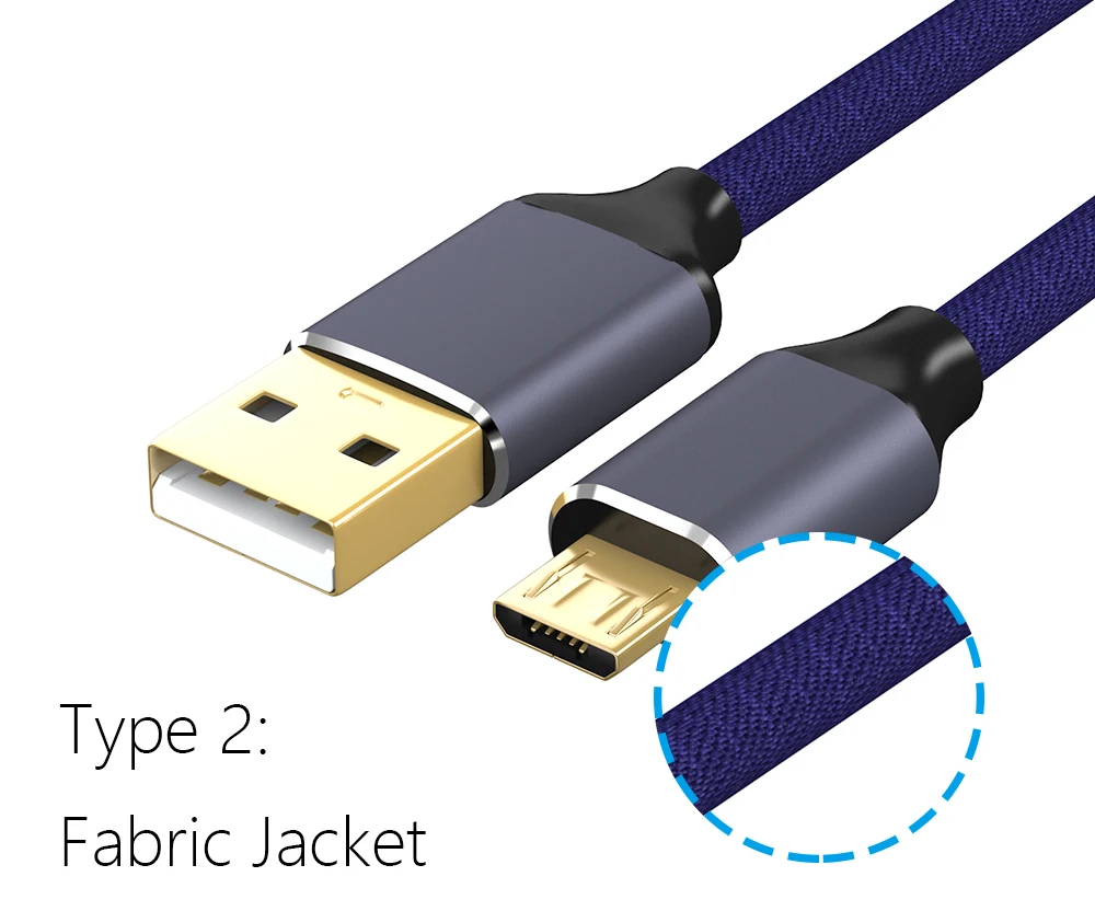USB 2,0 Micro usb-кабель android зарядное устройство 24K позолоченный Плетеный 2.4A быстрая Синхронизация и зарядный шнур
