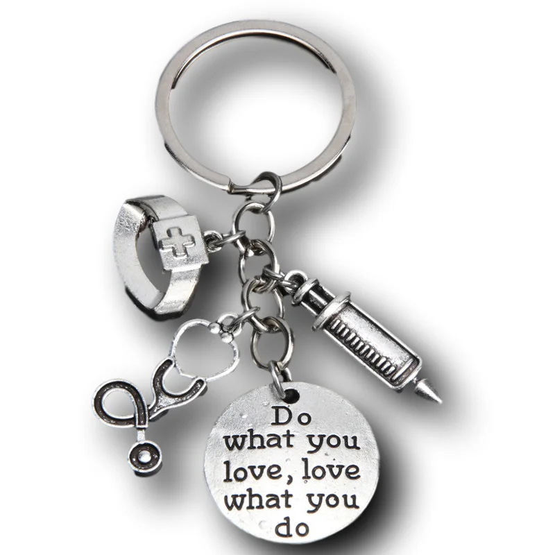 Job Occupation Keychain, Teacher Charm, Police Charm, Chef Charm, Nurse Charm-Do What You Love ,Love What You Do P383