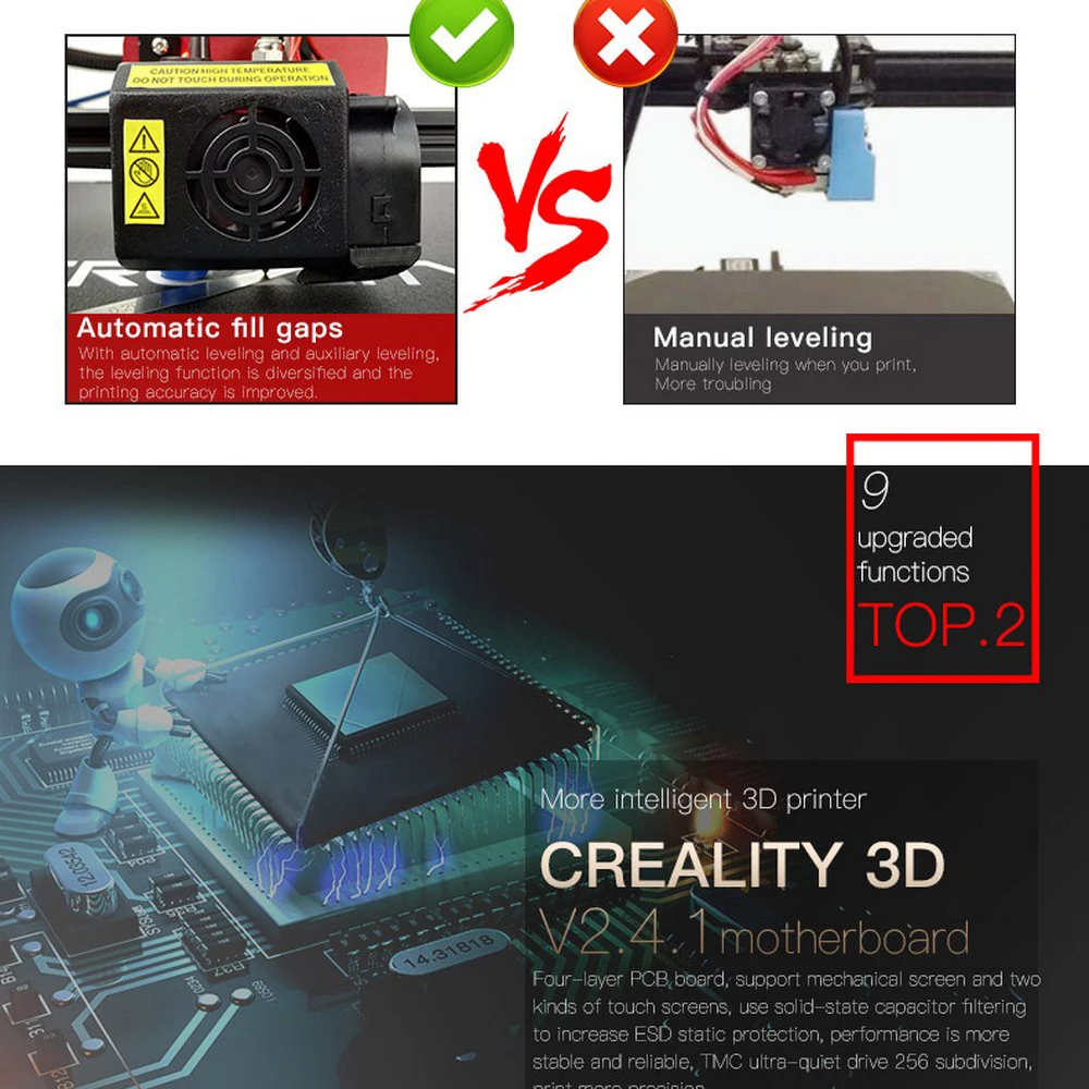 3D Автоматическое выравнивание CR-10S профессиональный принтер с сенсорным ЖК-дисплеем двойной экструзионный копировальный принтер