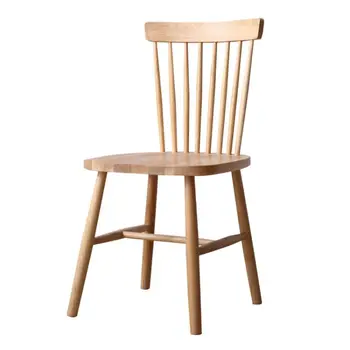 

Nordic creative solid wood Windsor chair small apartment Japanese style home oak dining modern minimalist log