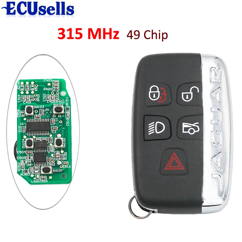 

Keyless Entry Smart Remote Key Fob 5 Buttons 315Mhz ID49 Chip for Jaguar XF XJ XL 2013-2014 aftermarket