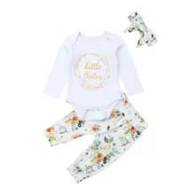 Комбинезон с цветочным принтом для новорожденных девочек и маленьких сестер; леггинсы; комплект теплой одежды