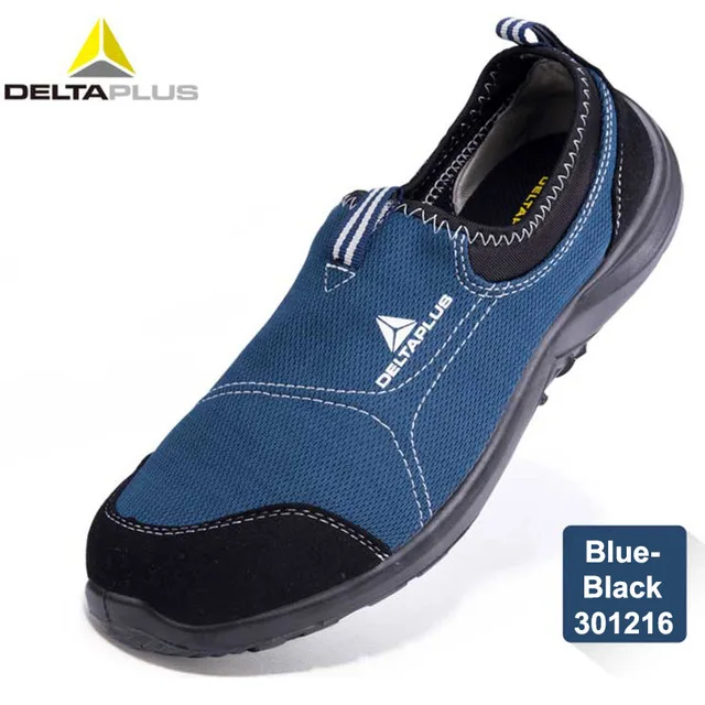 Deltaplus Steel Toe Safety Shoes Summer Breathable Labor Shoes Lightweight Work Anti-smashing Puncture-proof Protective Footwear - Цвет: 301216 blue black