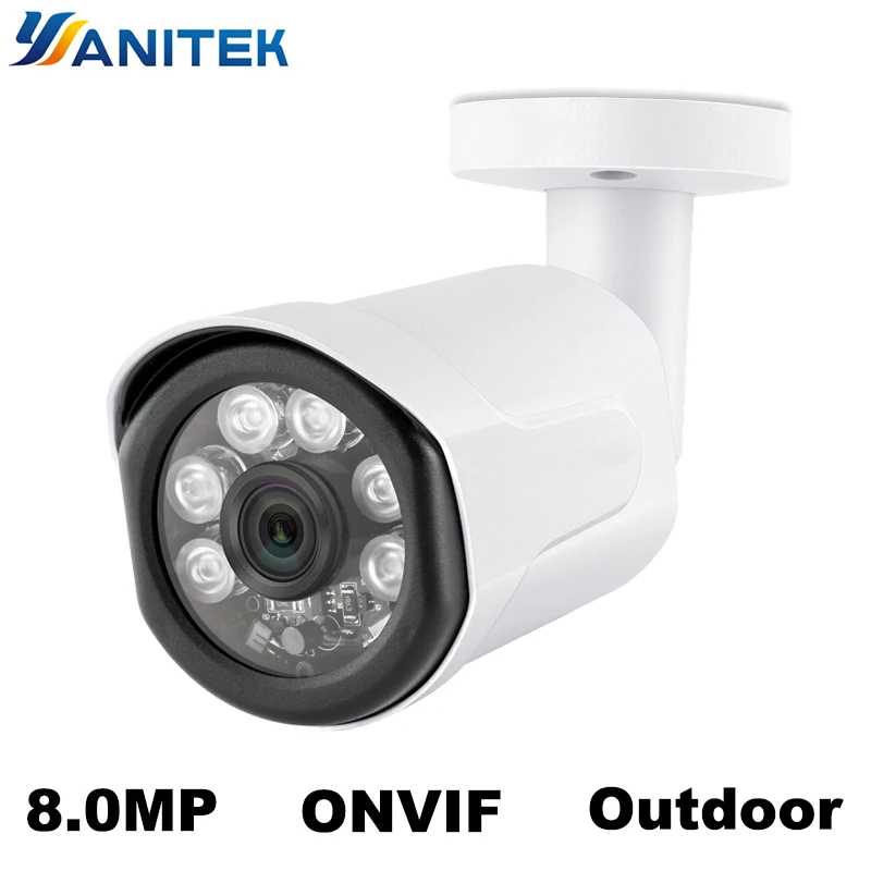 POE 8MP цилиндрическая IP камера, наружная H.265 4 K, камера видеонаблюдения, видео камера, IP IR, ночное видение, обнаружение движения, запись 5MP, 2MP
