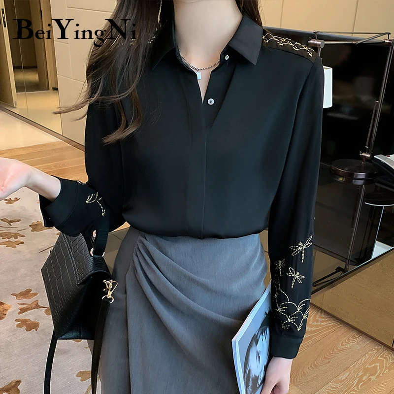 Beiyingni Office Ladies Chiffon Shirts 