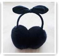 E011 Navy blue LJCUIYAO однотонные женские наушники осень-зима теплые и удобные унисекс для катания на лыжах меховые уши кролика аксессуары для наушников - Цвет: E011 Navy blue