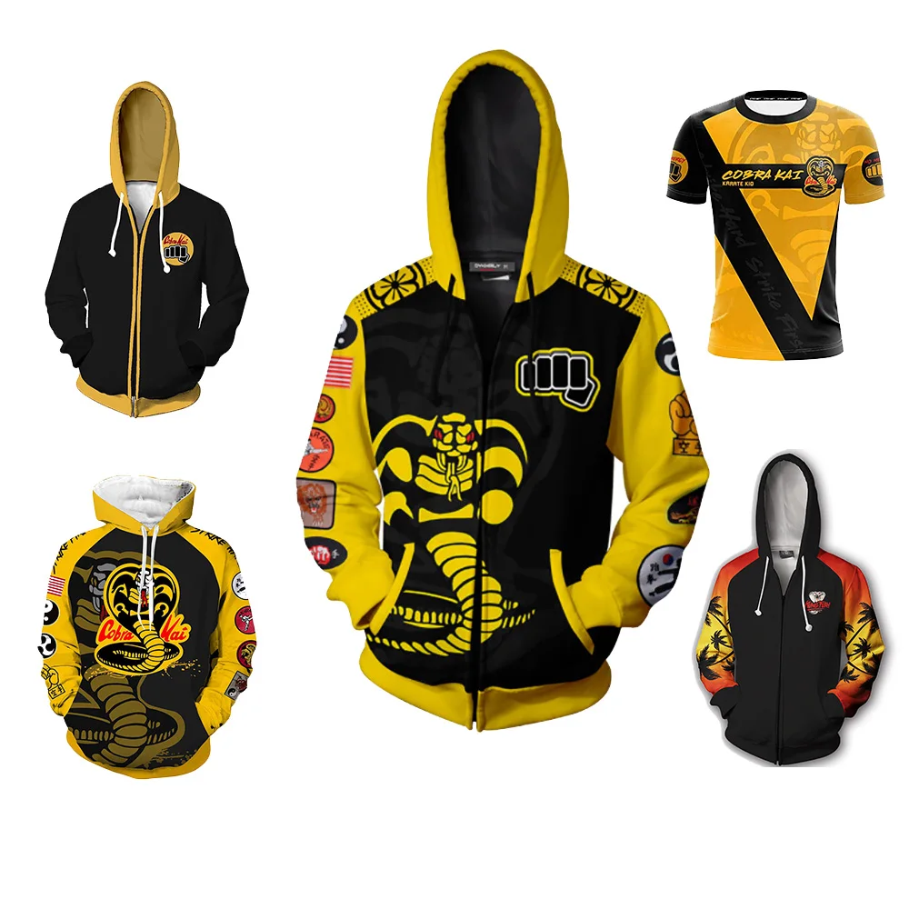 Cobra Kai Karate Kid Hooded Sweater 3D Print Cosplay Sweatshirt T-shirt  Pants Zip Hoodie Loose Clothes Fashion Coat Unisex - AliExpress