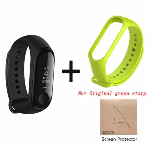 add green starp film Xiaomi mi-браслет 3 Смарт-Браслет фитнес-браслет mi Band 3 большой сенсорный экран OLED частота сердечных сокращений Smartband - Цвет: add green starp film