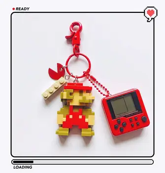 

2020 Cartoon Keychain Cat PVC Key Chain Super Mario Stitch Cookie ELMO Doll Toys Bag Keyring for Children Fans