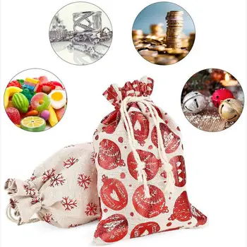 

24pcs Candy Bags Decorative And Hanging Small Cloth Bags Advent Calendar Christmas Cotton Linen Bag Set Christmas Gift Bags