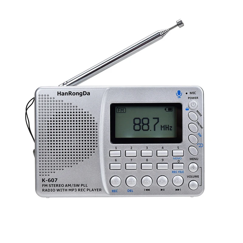 K-607 Desktop Radio Full Band Recorder MP3 Player Portable Digital AM FM SW For TF Card | Электроника