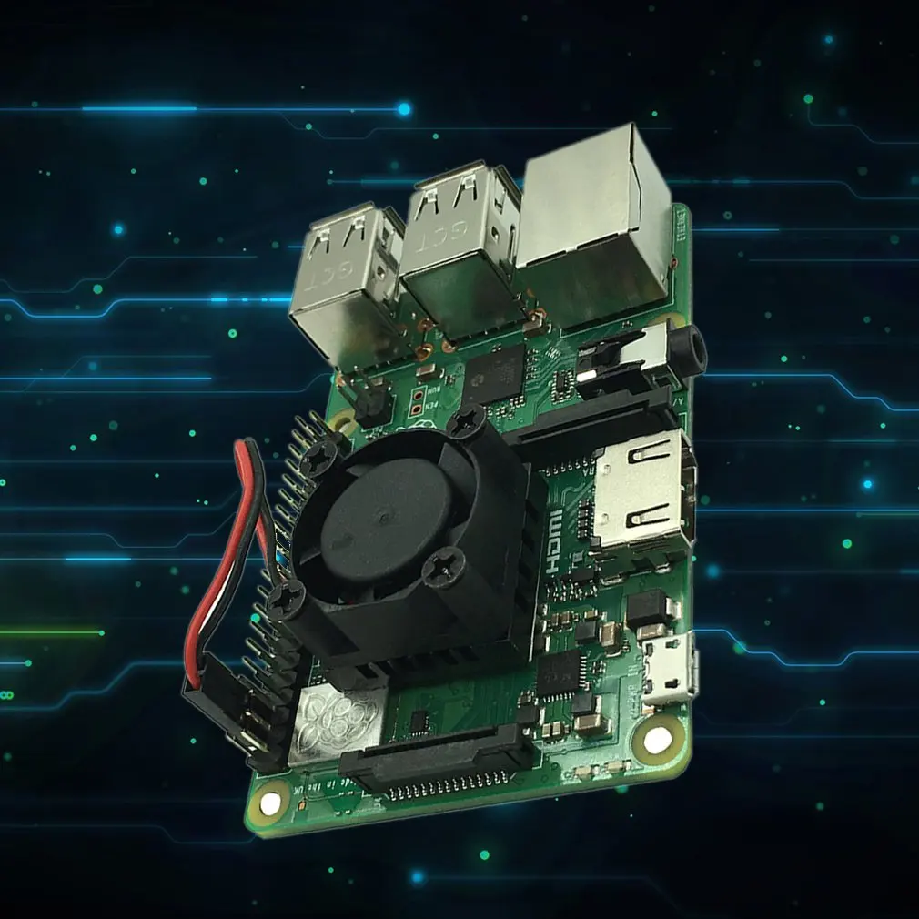 Raspberry Pi 3B+ охлаждающий вентилятор Охлаждающий радиатор модуль радиатора термоклей