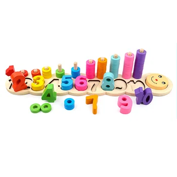 

Colorful Children Preschool Teaching Kids Counting Stacking Board Wooden Montessori Math Toy Learning Educational Toys