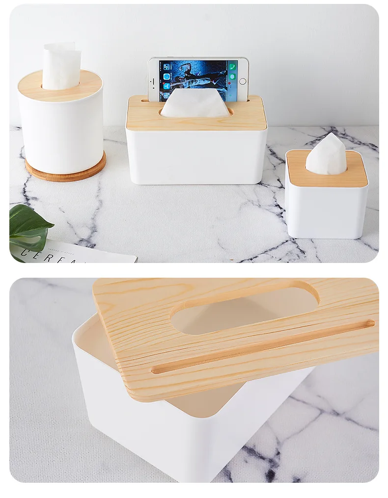 Advertisement Paper Extraction Box Customizable Hotel Wood Living Room Car Mounted Tissue Box Restaurant Rectangular Storage Box