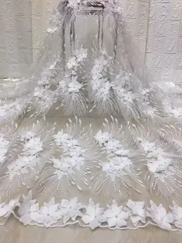 

Latest French Sequins Laces Fabrics 2019 High Quality African Lace Fabric For Wedding Nigerian Lace Material For Party 1028DF