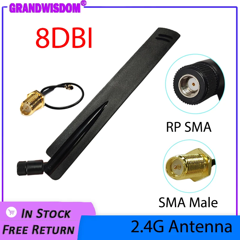 WiFi Antenna 2.4GHz 8dBi RP-SMA Male Connector