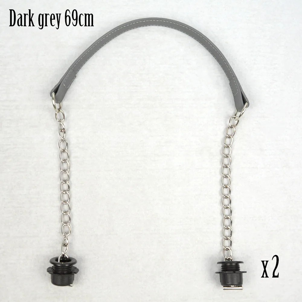 dark grey Новинка Tanqu 1 пара серебряных коротких толстых одной цепи с металлической пряжкой черные винты для Obag O сумка ручки для женщин сумка сумки - Цвет: dark grey