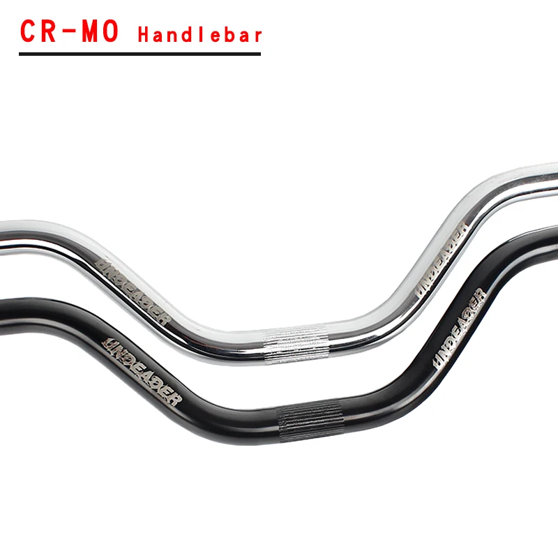 Chrome Molybdenum Steel Bicycle Handlebar, BMX Streetcar, Bike Parts, Black and Silver, 22.2*720mm