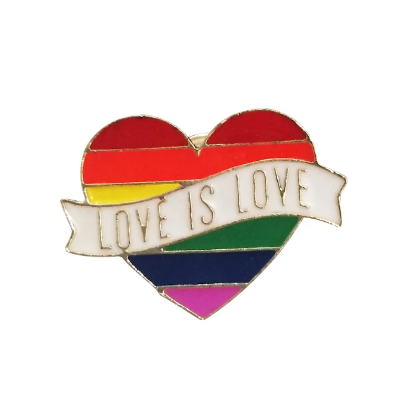 2.2*2cm Metal Cartoon Rainbow Brooches Love-heart Shape Brooches Jewelry Decoration For Men Women Unisex 1