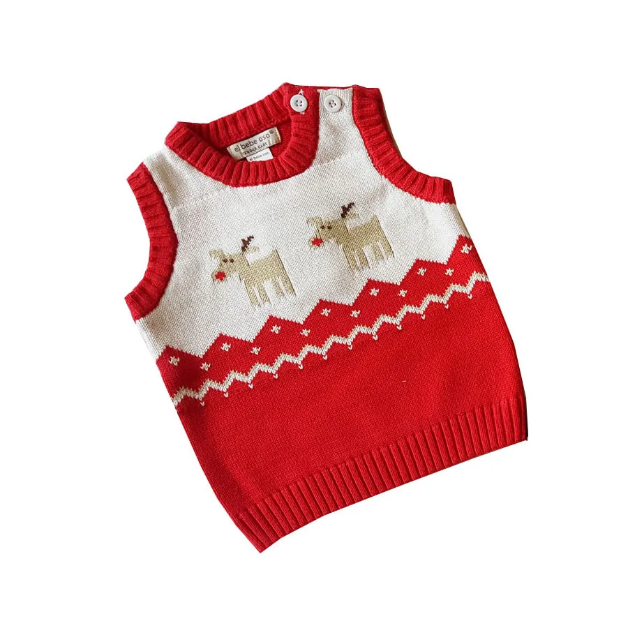 Baby Girls Christmas Clothes Toddler Sweater baby Winter Warm Thick Sweater shirts Girls boys XMAS Tops Sweaters vest 0-24M
