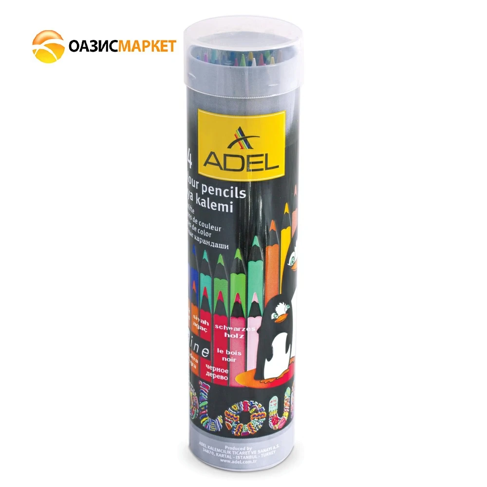 Карандаши цветные ADEL Colour 24 цвета черное дерево алюминиевый тубус 211-2362-003 |