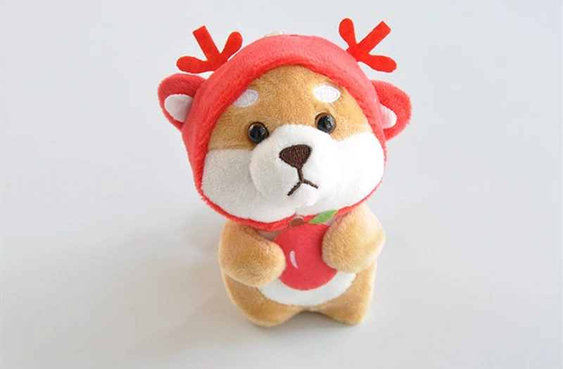 10 см Kawaii мягкие животные Шиба Китайский Зодиак платье плюшевый брелок собака стежка куклы детские игрушки
