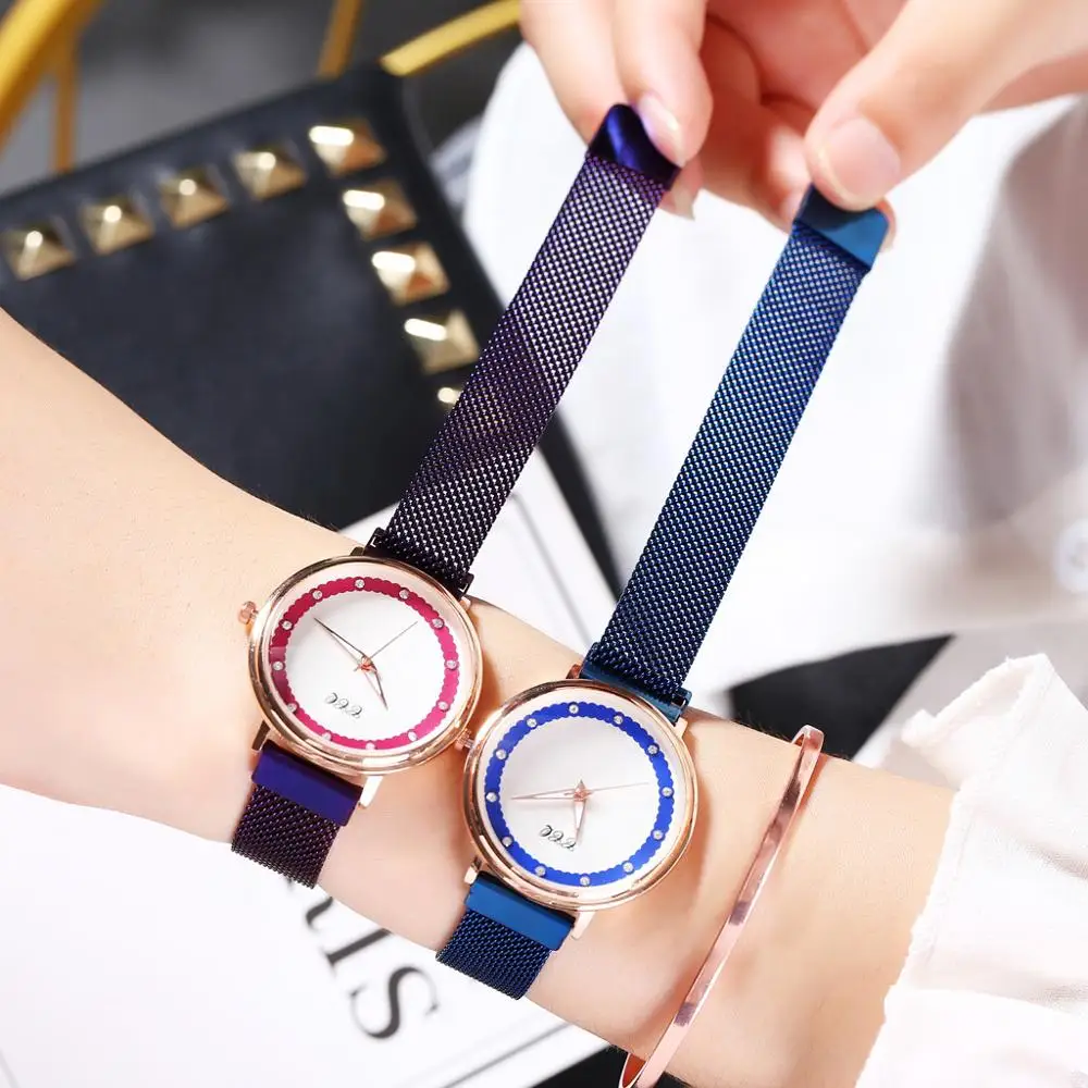 

Luxury Fashion Ladies Diamond Wrist Watch Steel Belt Quartz Magnetic Women Watch Female Casual Bracelet Watch Reloj Mujer A30