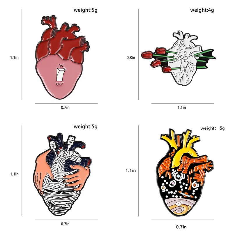 Человеческое сердце металлические эмалированные булавки Роза Звездные волны значок в форме сердца брошь модные ювелирные изделия пальто рюкзак ювелирные изделия подарок