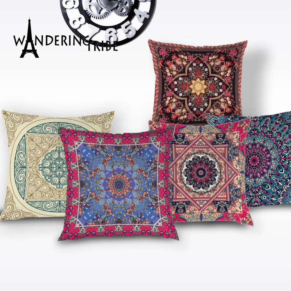 

Mandala Geometric Pillow Cover Vintage Stripe Cushion Cover Pattern Pillow Cases for Pillows Morocco High Quality Cushion Covers