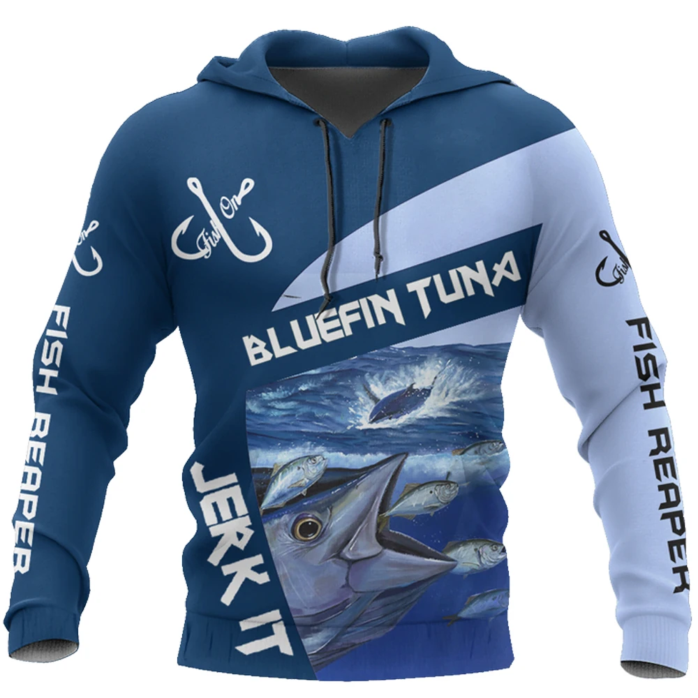 Liumaohua Bluefin тунец Рыбалка 3D печатные мужские толстовки Ретро Харадзюку модный