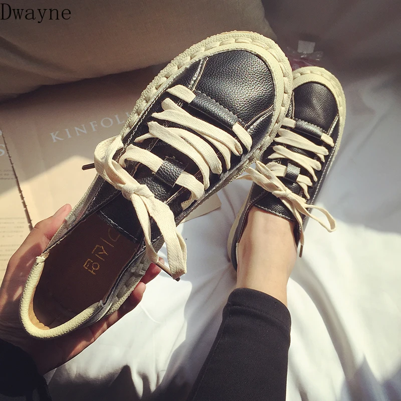 

2019 new lace soft bottom flat shoes cross strap casual shoes