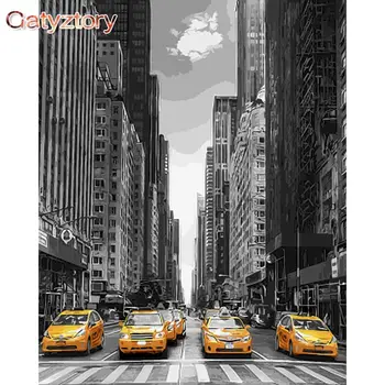 

GATYZTORY DIY Painting by numbers paris City Street paint by numbers for adults wall stickers home decor living room 40x50cm pho