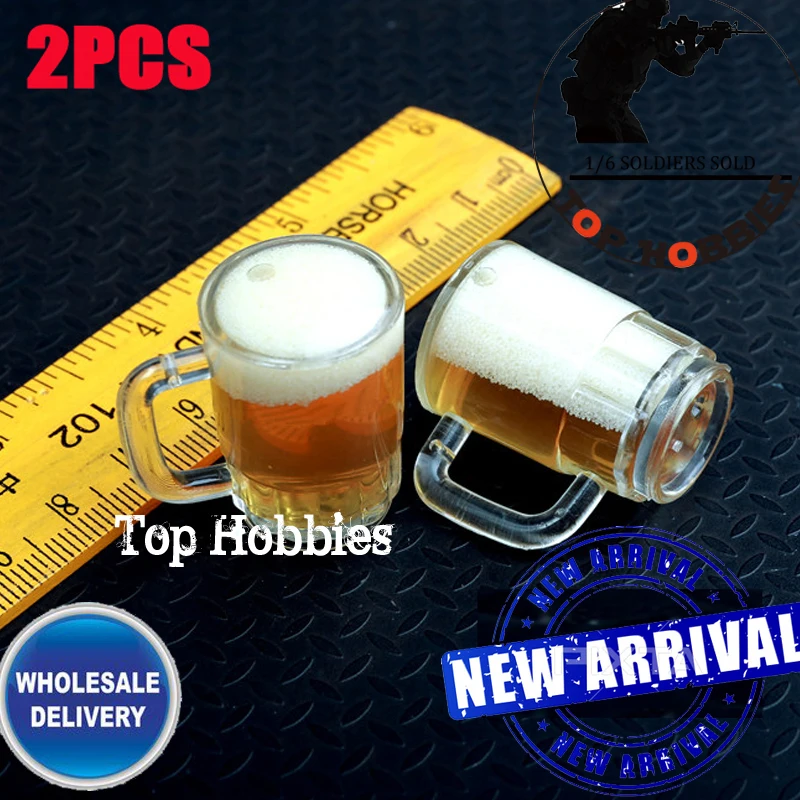 

Wholesale Dropshipping 2PCS TOY 1/6 Scale Scene accessory Beer cup/Mug/Glasses Movie Liquid flow plastic for 12Inch figurines