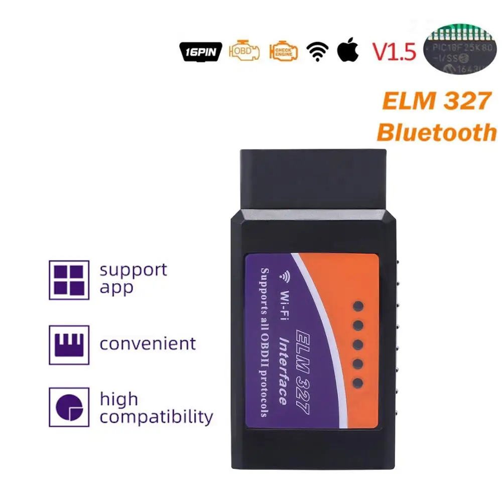 Автомобильный диагностический сканер ELM327 V1.5/V2.1 Bluetooth/Wifi OBD2 инструмент OBDII для