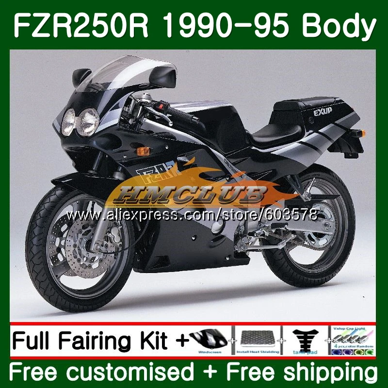 FZR250R для YAMAHA FZR 250R 1990 1991 1992 1993 1994 1995 черный глянец 125CL. 2 FZR 250 FZR-250 FZR250 90 91 92 93 94 95 обтекатель - Цвет: No. 1
