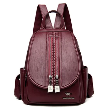 

Fashion Women Backpack Sac A Dos High Quality Leather Backpacks for Teenage Girls Female School Shoulder Bag Bagpack Mochila