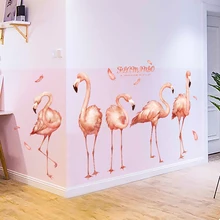 Фэнтези перо красивый красный Фламинго наклейки на стену Комната принцессы для девочек для общежития настенные украшения DIY наклейки съемные