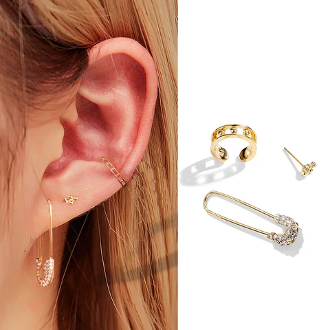 2020 3pcs/Set Gold Color Round Stud Earrings Cute Crystal Earrings Fashion Ear Jewelry Party Weddings Gifts For Women Girls