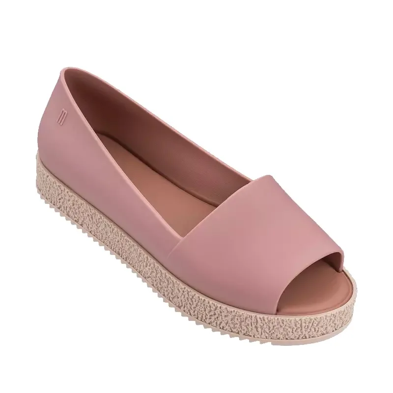pink Melissa/Женская обувь в стиле сердца; Новинка года; женские сандалии на плоской подошве; Брендовая женская прозрачная обувь; шлепанцы Melissa; женская прозрачная обувь; Mujer - Цвет: pink