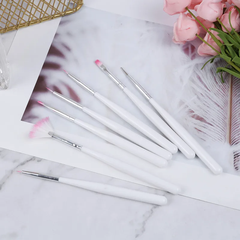 7pcs/set UV Gel Builder Pen Brush Liner Painting Acrylic Drawing for Extention False Nails DIY Manicure Nail Art Tool New | Красота и