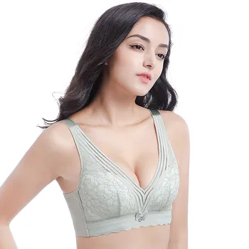 

Plus Size Sexy Lace Bras For Women Seamless Brassiere B C Cup Push Up Lingerie Breathable Bralette Wireless Female Underwear