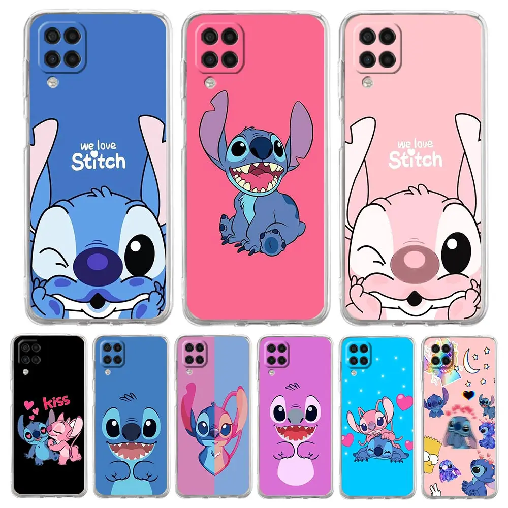 Custodia Disney Cute Stitch Per Samsung Galaxy A12 A12S A32 A42 A52 A72 A71 A51 4G A22 A52 5G Cover Morbida Trasparente Fundas Capa