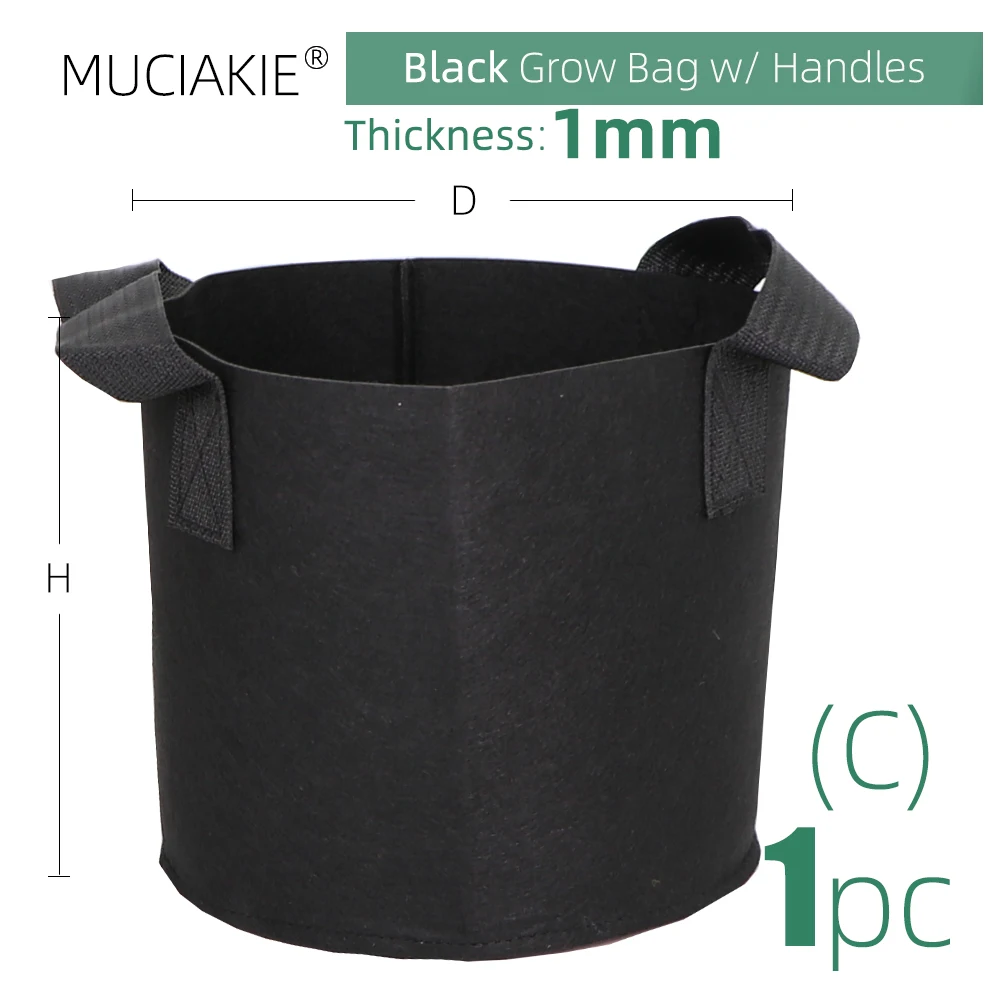 MUCIAKIE 15 Colors 10 Sizes Garden Grow Bag w/ Handles Indoor Outdoor Fabric Aeration Plant Pot Container Flower Vegetable Pouch 4