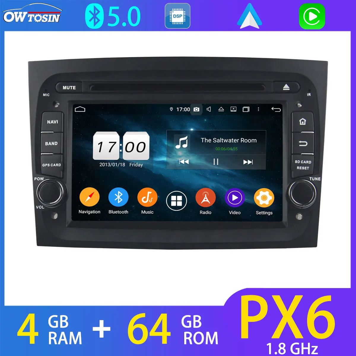 4G LTE PX6 + 64G автомобильный стерео DVD мультимедийный плеер для Fiat Doblo Ram ProMaster City BT 5 0