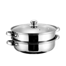 Пароварка из нержавеющей стали, двухслойная Пароварка, многофункциональная Пароварка для супа, коммерческий суповый горшок, горячий горшок, многослойный горшок