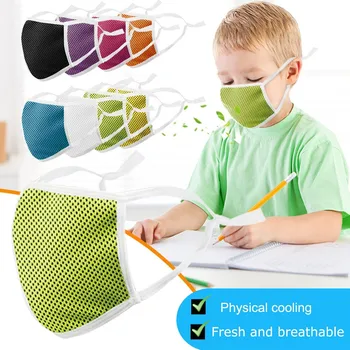 

8pcs Face Mask Children Summer Ice Silk Cold Fabric Reusable Kids Mouth Mask PM2.5 Mouth Muffle Mascarilla Masque Face Cover