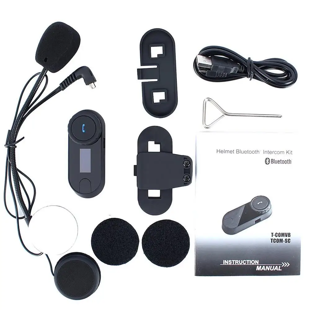 

With Screen 800 Meters Motorcycle Wireless Headset Helmet Walkie Talkie Helmet Walkie Talkie Intercom System