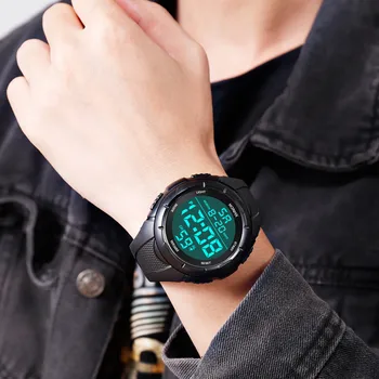 

HONHX Sports Brand Mens Digital LED Watch Waterproof Date Sport Plastic Strap Mens Clock Outdoor Electronic Wrist Watches reloj